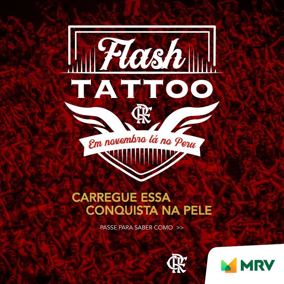 Flamengo e MRV farão 200 tatuagens gratuitas amanhã na Gávea.