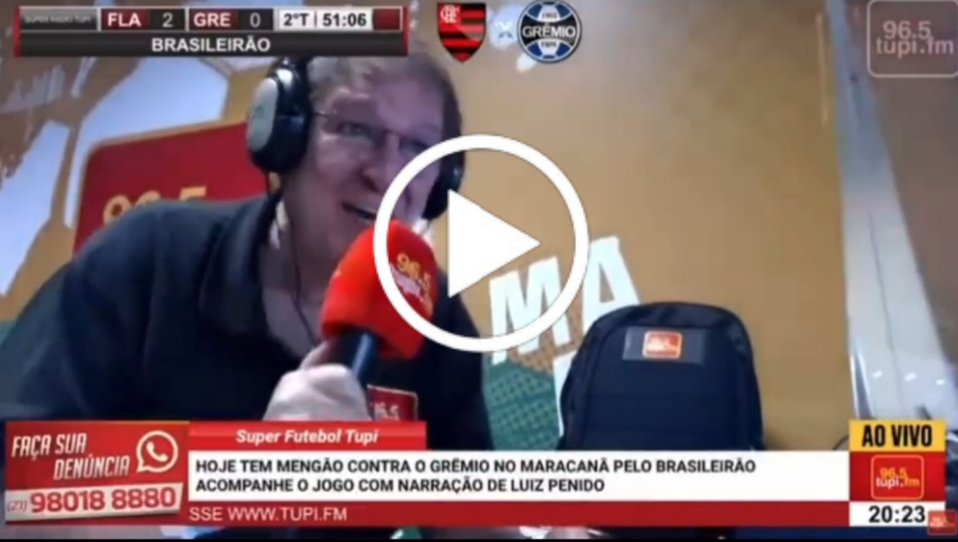 [VÍDEO] Narrador se emociona com gol de Bruno Henrique